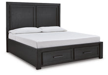 Load image into Gallery viewer, Foyland King Panel Storage Bed with Mirrored Dresser and 2 Nightstands
