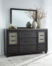 Load image into Gallery viewer, Foyland Queen Panel Storage Bed with Mirrored Dresser, Chest and 2 Nightstands
