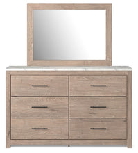 Load image into Gallery viewer, Senniberg Queen Panel Bed with Mirrored Dresser and Nightstand

