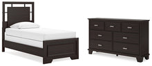 Load image into Gallery viewer, Covetown Twin Panel Bed with Dresser
