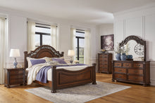 Load image into Gallery viewer, Lavinton King Poster Bed with Mirrored Dresser, Chest and 2 Nightstands
