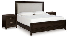 Load image into Gallery viewer, Neymorton King Upholstered Panel Bed with 2 Nightstands
