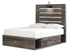 Load image into Gallery viewer, Drystan Full Panel Bed with 4 Storage Drawers with Mirrored Dresser and 2 Nightstands
