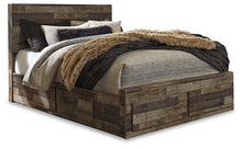 Load image into Gallery viewer, Derekson Queen Panel Bed with 4 Storage Drawers with Mirrored Dresser and 2 Nightstands
