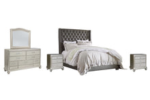Load image into Gallery viewer, Coralayne King Upholstered Bed with Mirrored Dresser and 2 Nightstands
