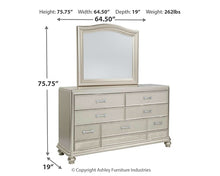 Load image into Gallery viewer, Coralayne Full Upholstered Bed with Mirrored Dresser

