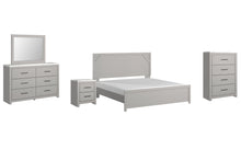 Load image into Gallery viewer, Cottonburg King Panel Bed with Mirrored Dresser, Chest and Nightstand
