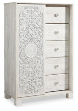 Load image into Gallery viewer, Paxberry King Panel Bed with Mirrored Dresser, Chest and Nightstand
