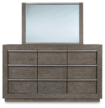 Load image into Gallery viewer, Anibecca California King Upholstered Bed with Mirrored Dresser, Chest and 2 Nightstands
