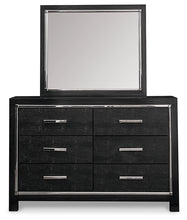 Load image into Gallery viewer, Kaydell Queen Upholstered Panel Storage Bed with Mirrored Dresser and 2 Nightstands
