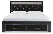 Load image into Gallery viewer, Kaydell King Upholstered Panel Storage Bed with Mirrored Dresser and 2 Nightstands
