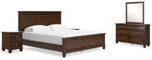 Load image into Gallery viewer, Danabrin California King Panel Bed with Mirrored Dresser and 2 Nightstands

