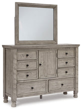 Load image into Gallery viewer, Harrastone Queen Panel Bed with Mirrored Dresser, Chest and Nightstand
